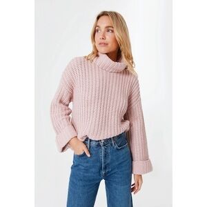 525 America Quartz Wide Sleeve Turtleneck Sweater Sz M